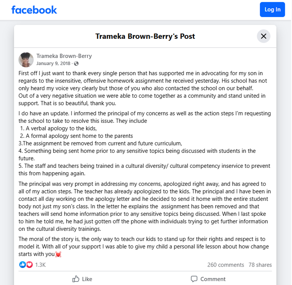 facebook, homework assignment, mom, fourth grader, slavery