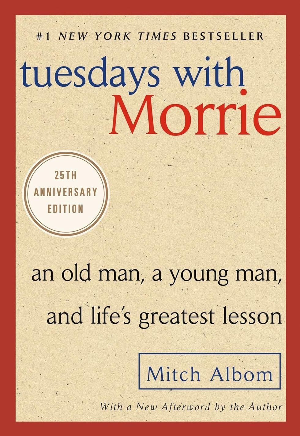 Tuesdays with Morrie book cover, Mitch Albom