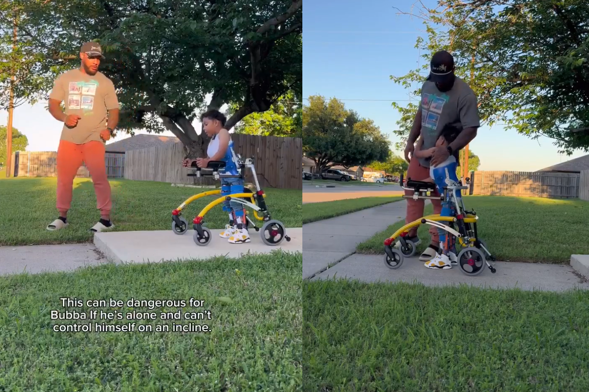 spina bifida, father, father son, physical therapy, encouragement