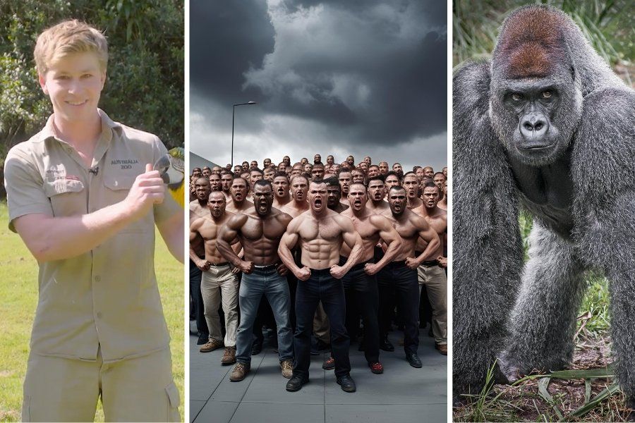 Robert Irwin, 100 men vs 1 gorilla, silverback, endangered species, Internet
