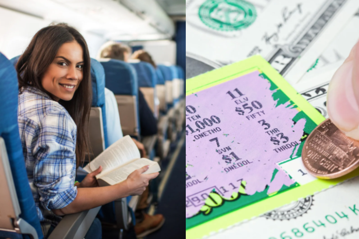 scratch off, lottery, lottery tickets, airplane, plane passengers