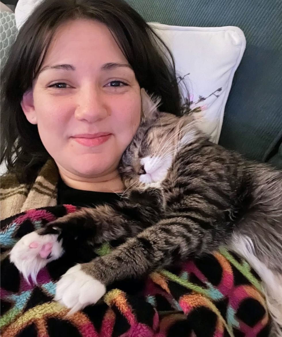snuggly happy cat