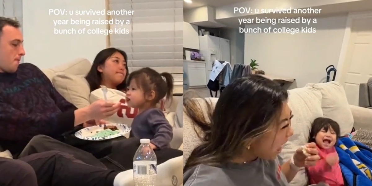 Young parents in college share realities of raising their baby with 'village' of student friends
