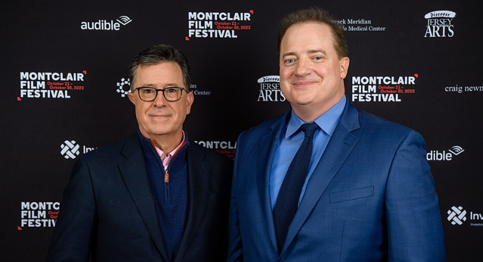 stephen colbert, brendan fraser, montclair film festival, red carpet,