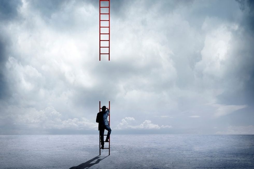 poverty, wealth, climbing a ladder, getting out of poverty