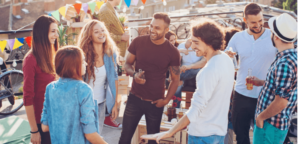 conversation, parties, small talk, cocktail parties, rooftop party,