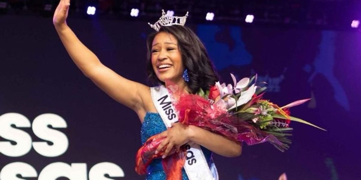 A pageant winner boldly called out her abuser in the audience during her final interview