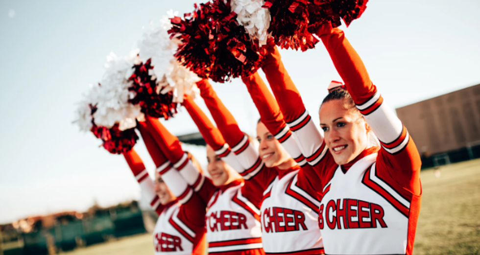 cheerleaders, football, cheerleader squad, rah-rah, high school girls,