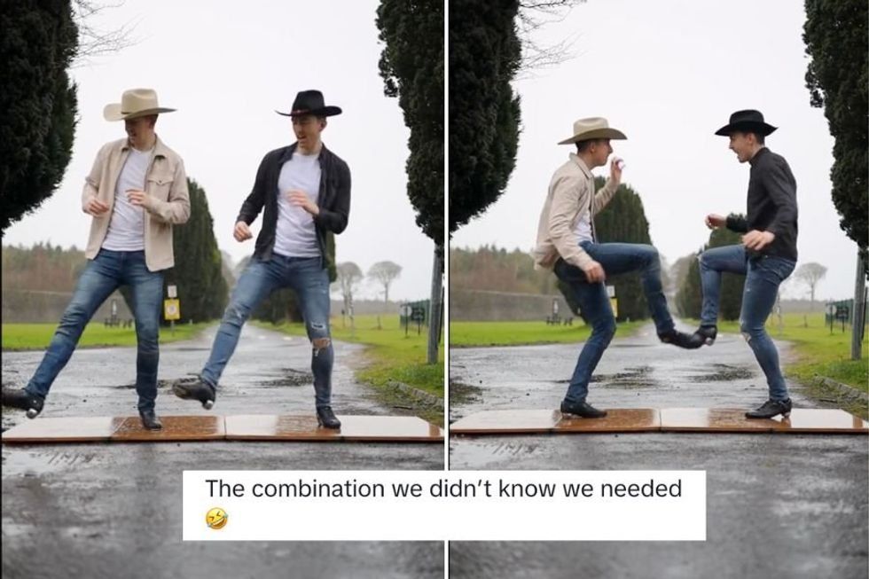 Two brothers Irish step dancing to Beyoncé's country hit 'Texas Hold 'Em' is pure delight