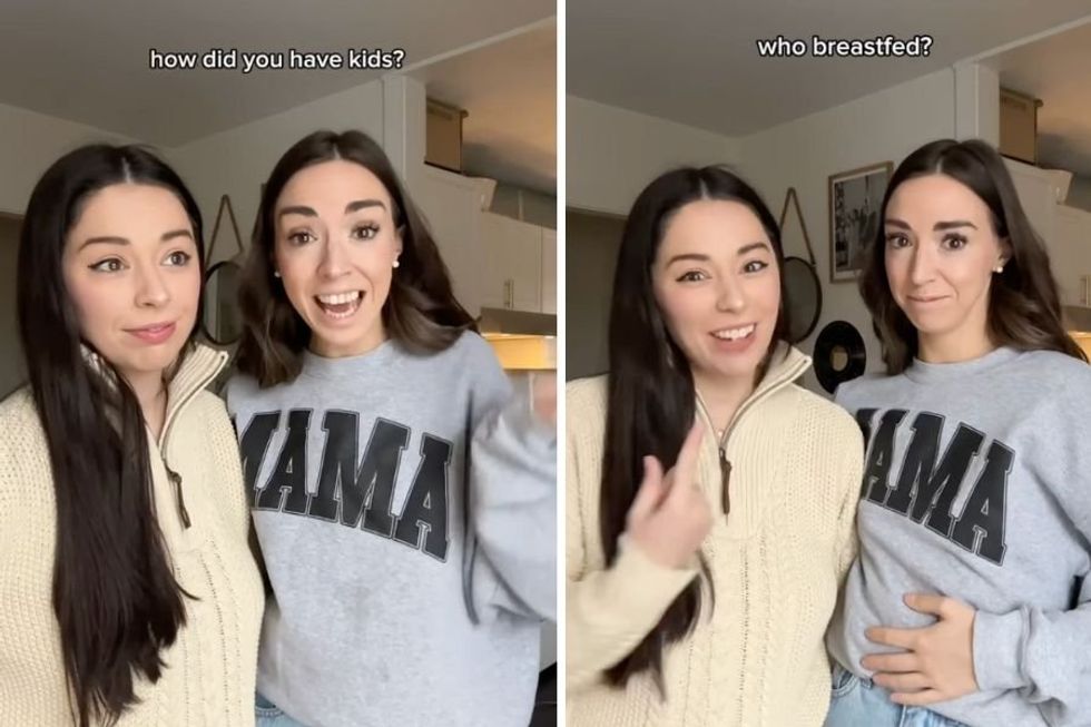 Lesbian couple answers the most frequent questions they get from strangers about having a baby