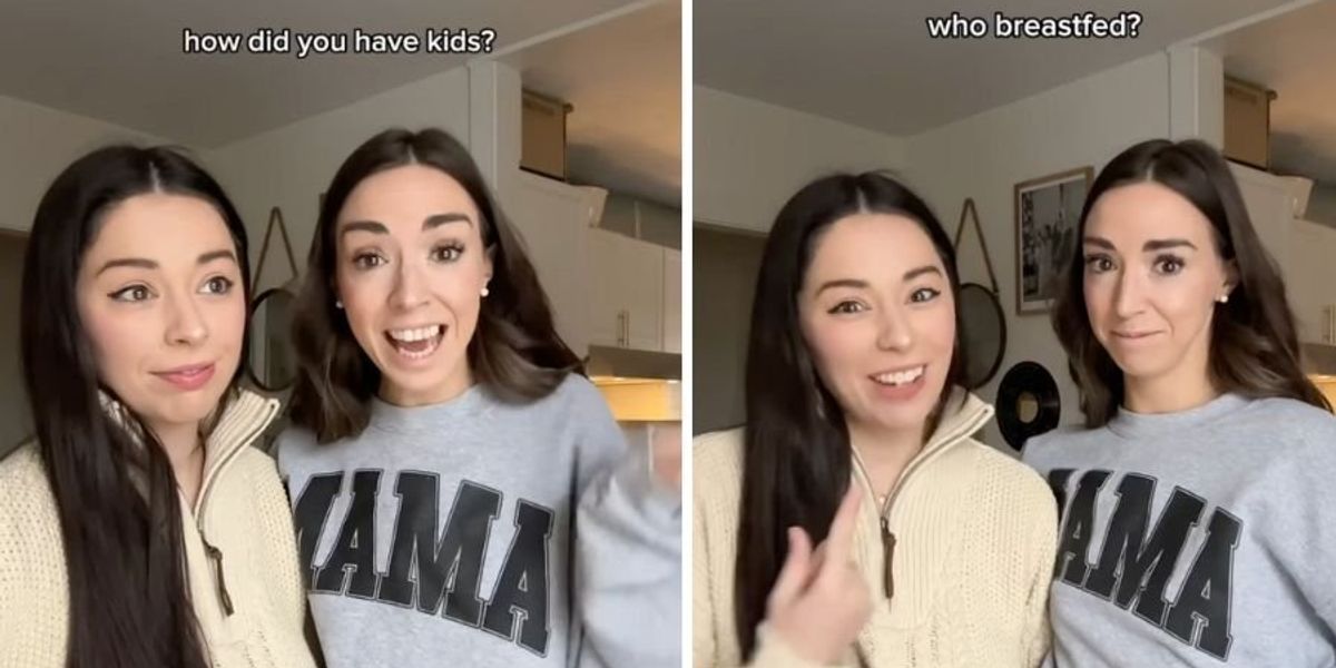 Lesbian couple answers the most frequent questions they get from strangers about having a baby