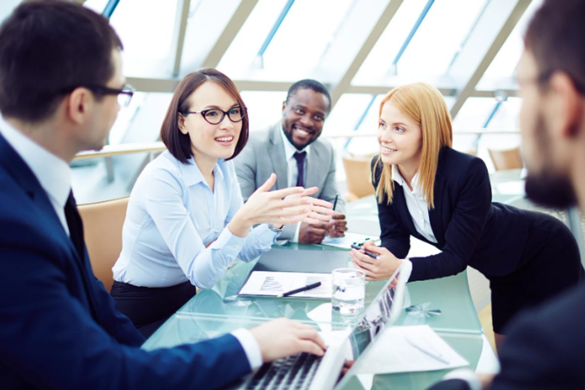 conversation, business talks, business meeting, teams, corporate people, woman talking