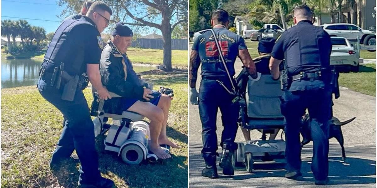 A man who fell from his wheelchair into a lake and his little beagle saved his life