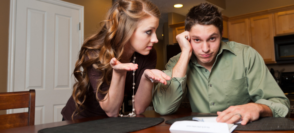 broke, bills, paycheck to paycheck, scared woman, finances, american life, couple