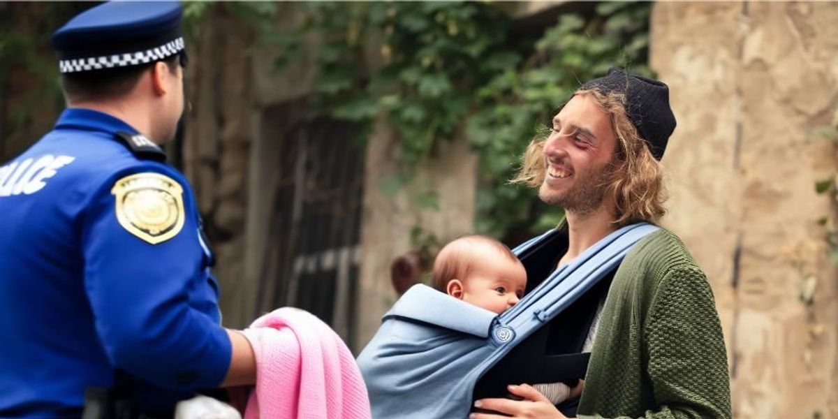 Someone called the police on a 'homeless man with a baby.' Turns out he's just a very tired dad.