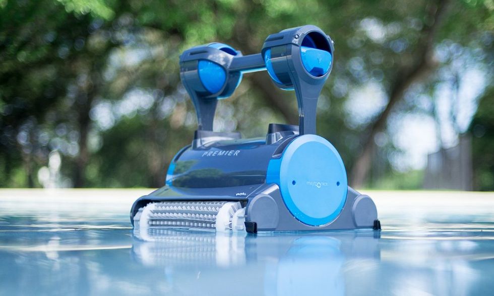 a photo of Dolphin Premier Robotic Pool Cleaner in a pool
