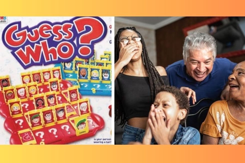 Mom gives the classic 'Guess Who?' game a hilarious twist by using members of her family