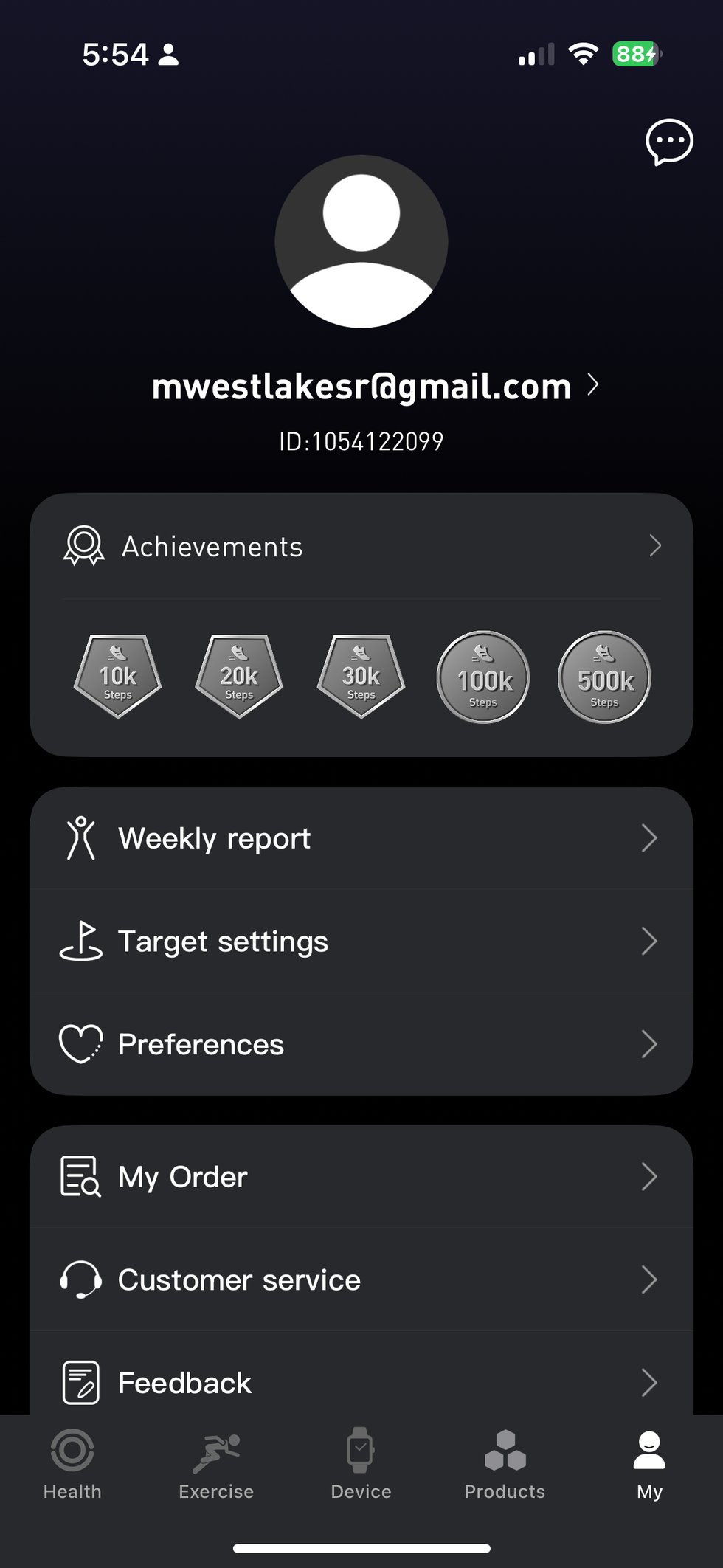 settings in Tozo Health app