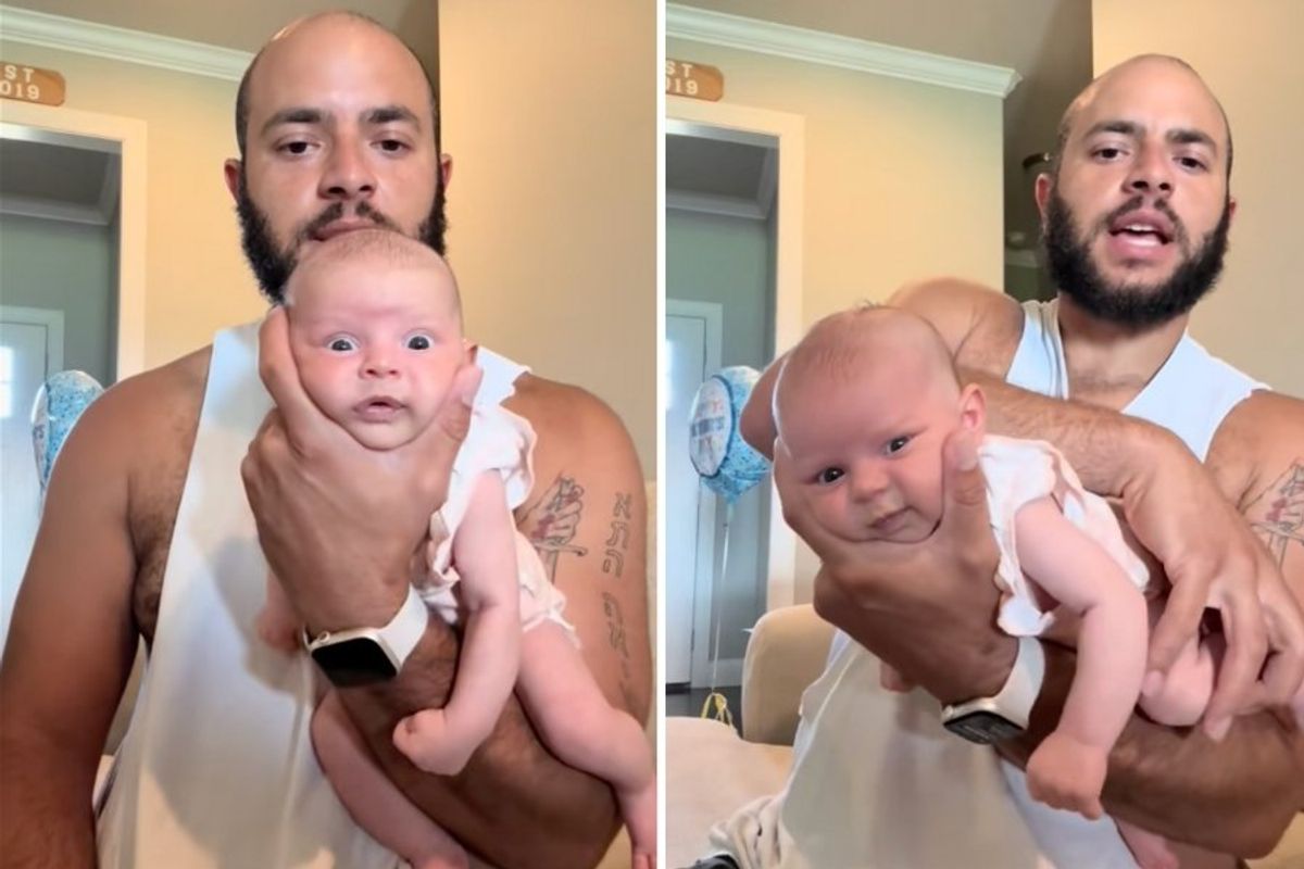 dad, father, newborn baby, amazon product review, tiktok, viral video