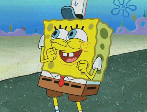 spongebob, cartoons, happy dance, Nickelodeon, cringe