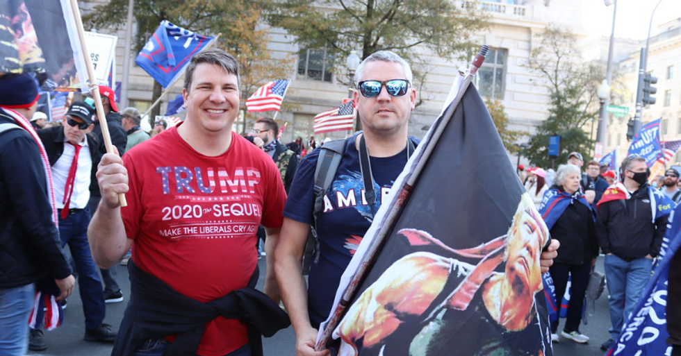 maga, trump supporters, trump flags, trump rally, american flags