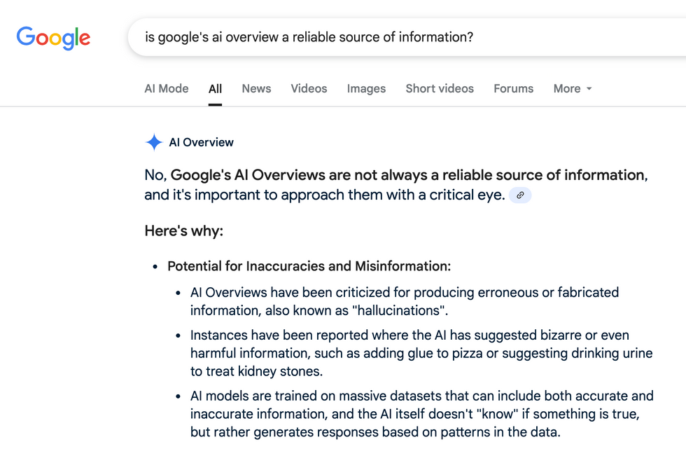 ai overview results, false information, google reliability, AI, misinformation 