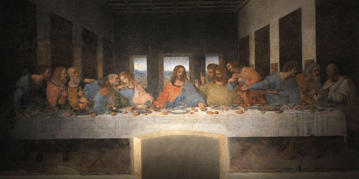 Cracco fa sparire la tovaglia di Leonardo