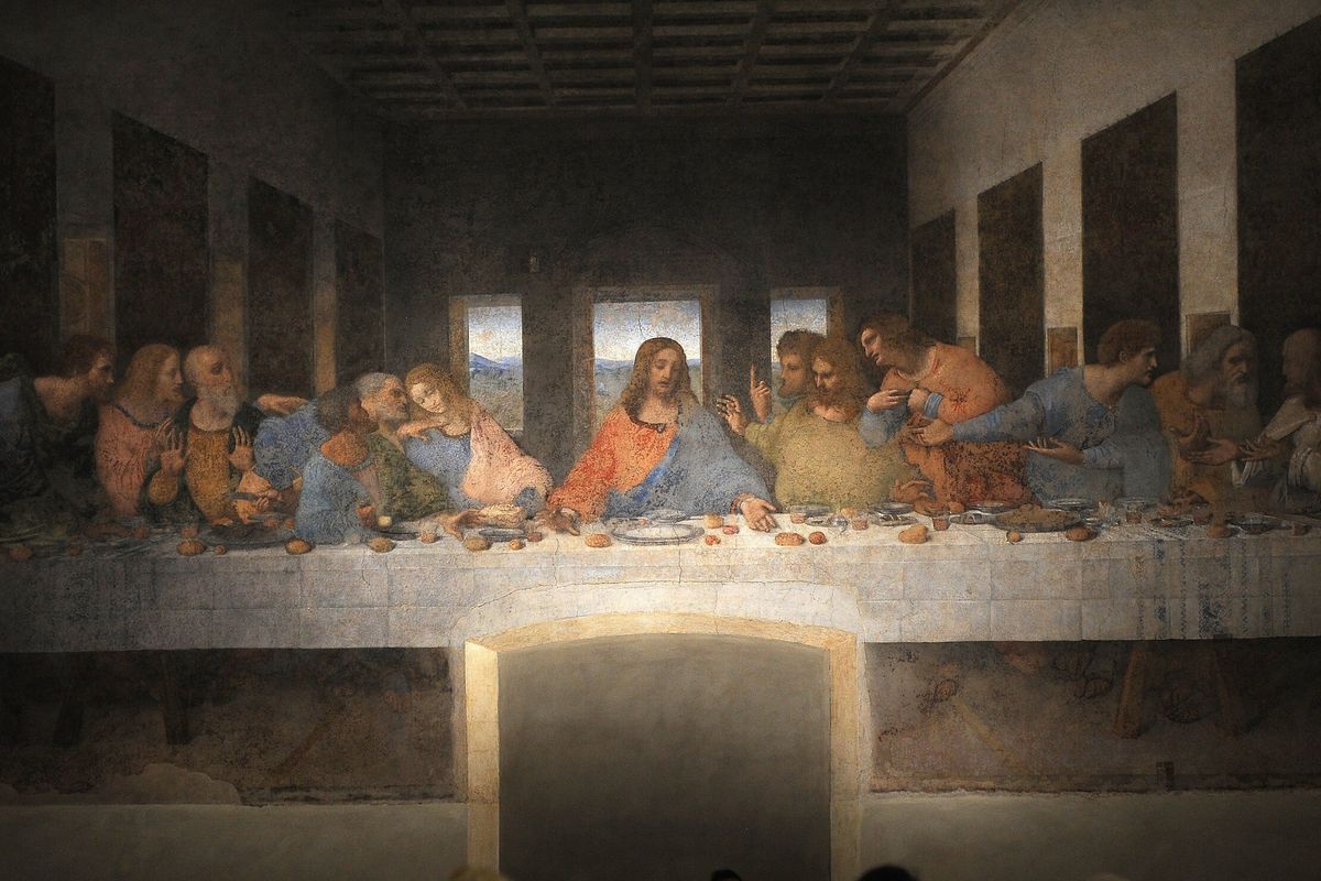 Cracco fa sparire la tovaglia di Leonardo