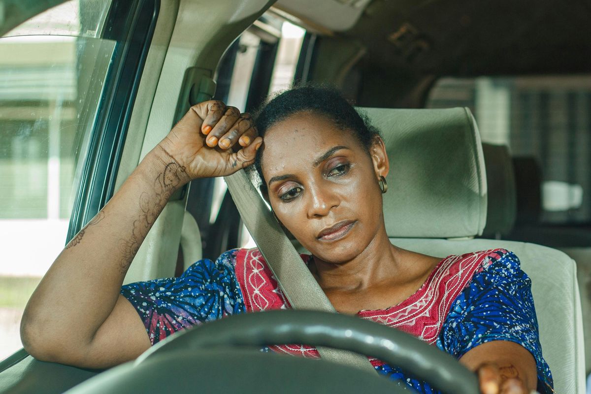 frustration, woman, driving, annoyed, tired