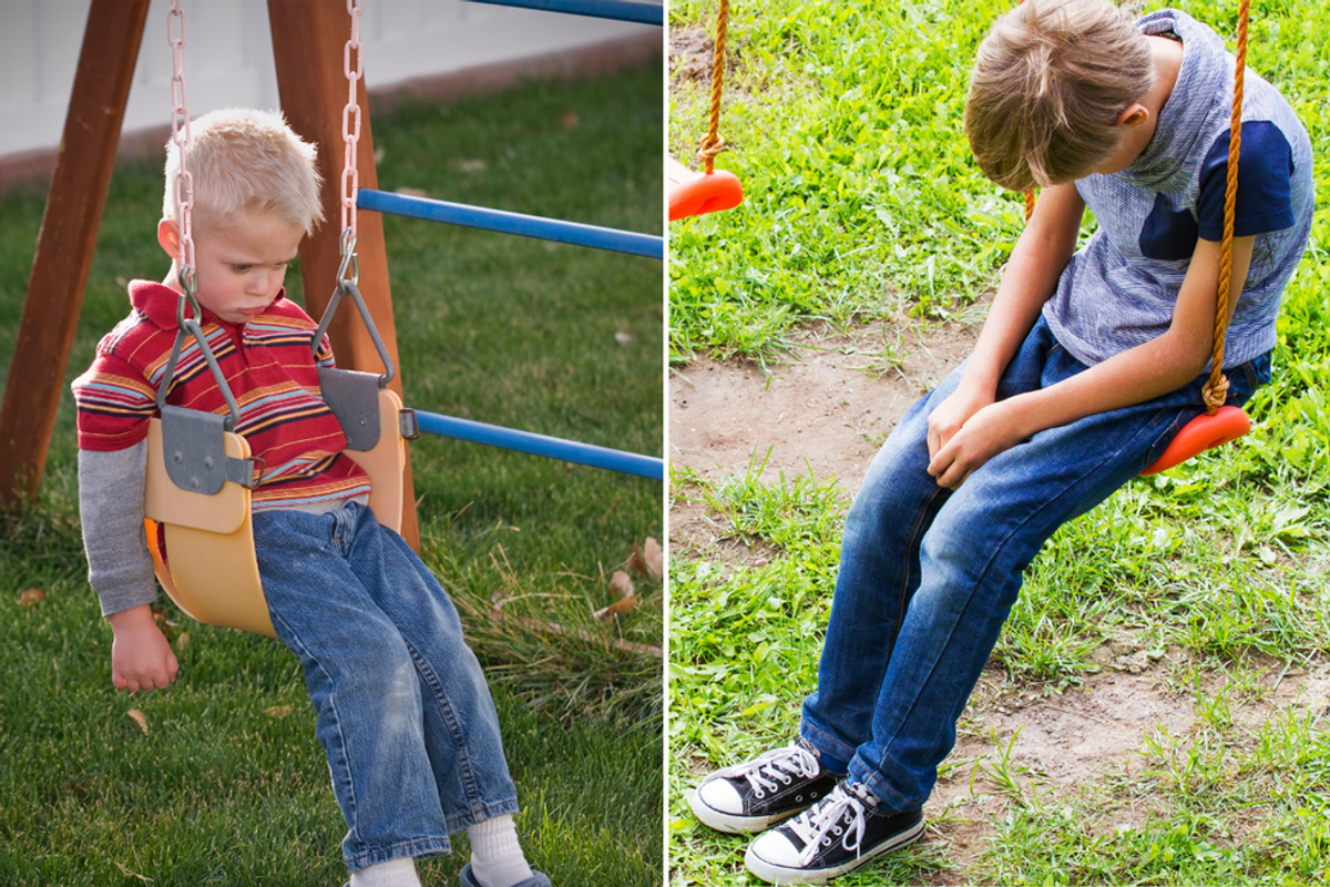 kids, boys, play, playing outside, sad, bored