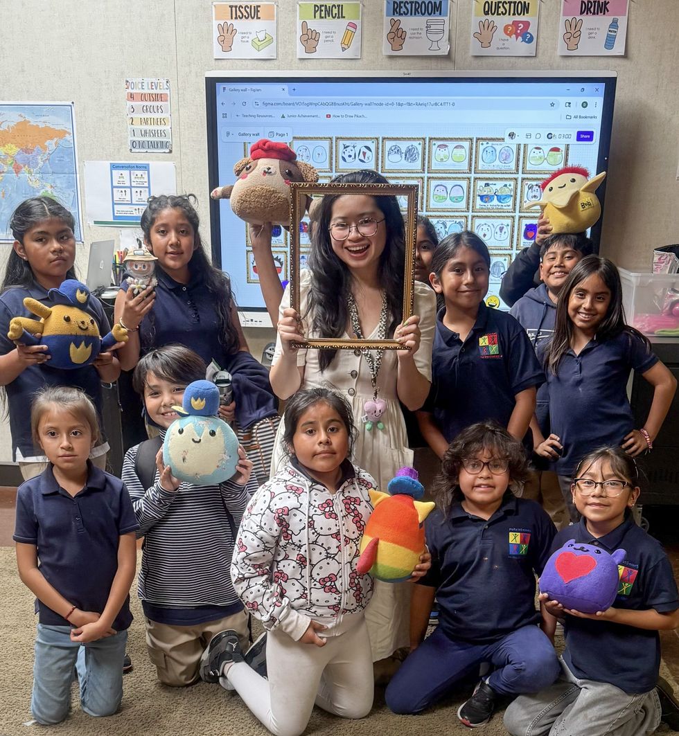 students, teacher, squishmallows