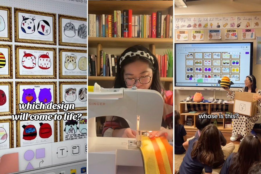 teacher, students, classroom, squishmallows, plushies