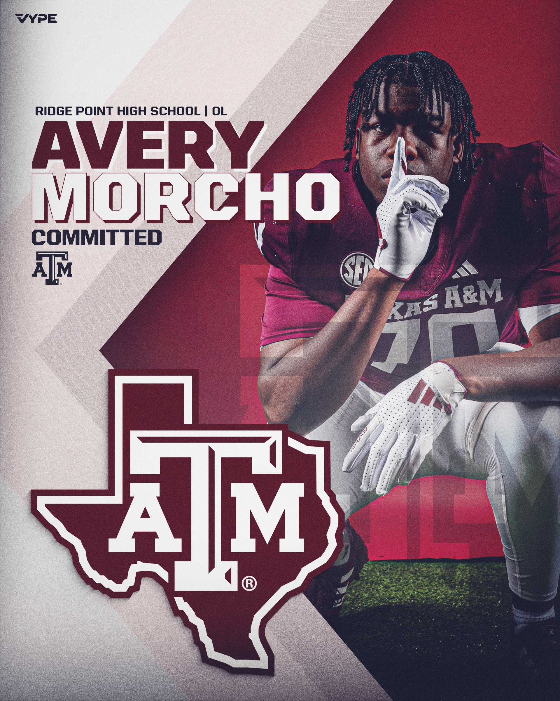 BREAKING: 2026 Ridge Point three-star OL Avery Morcho commits to Texas A&M