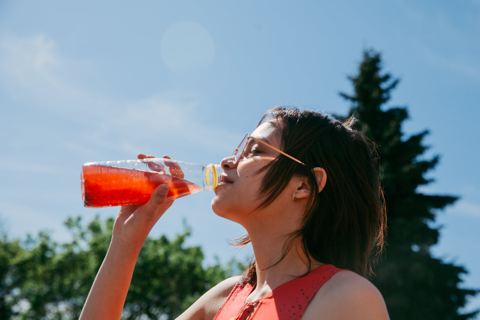 woman, mocktail, drinking, juice, non-alcoholic