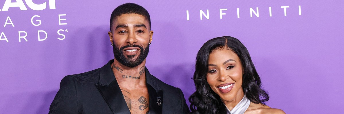 Skyh Black and girlfriend KJ Smith arrive at the 55th Annual NAACP Image Awards held at the Shrine Auditorium and Expo Hall on March 16, 2024 in Los Angeles, California, United States.