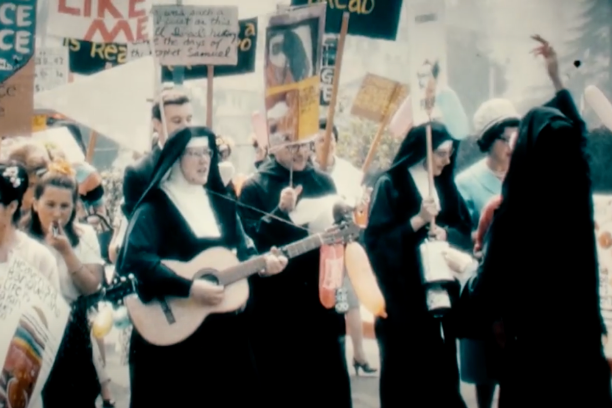 nuns, catholic church, religion, protests, faith, film, documentary