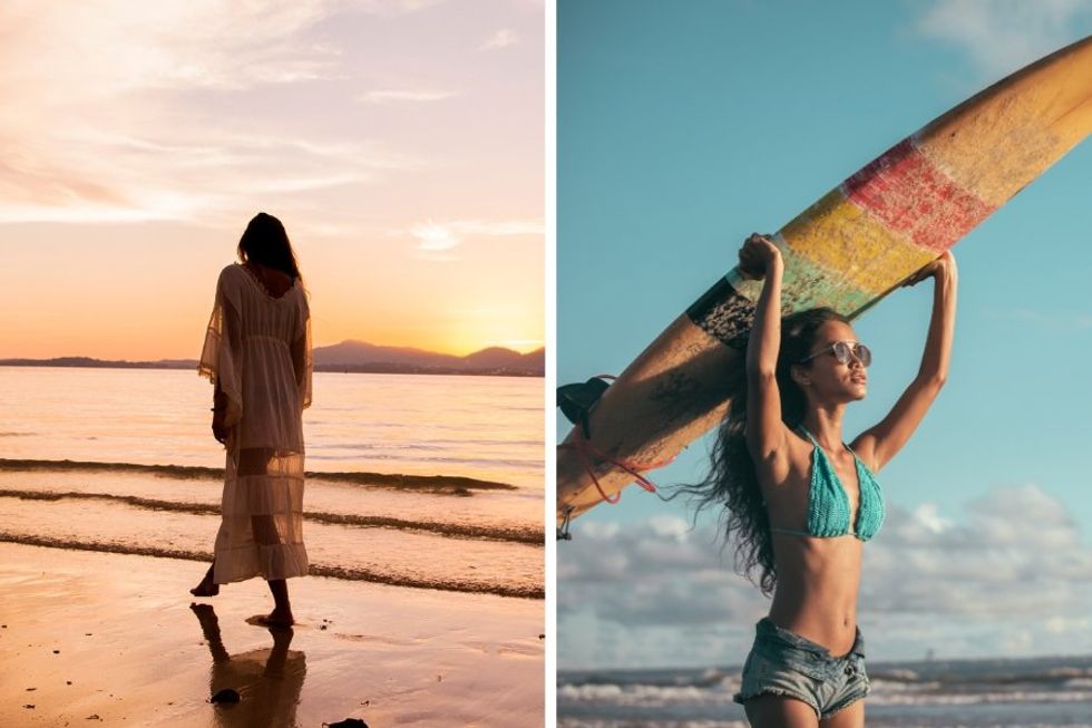 walking on the beach, surfing, ocean, outdoors, outdoorsy