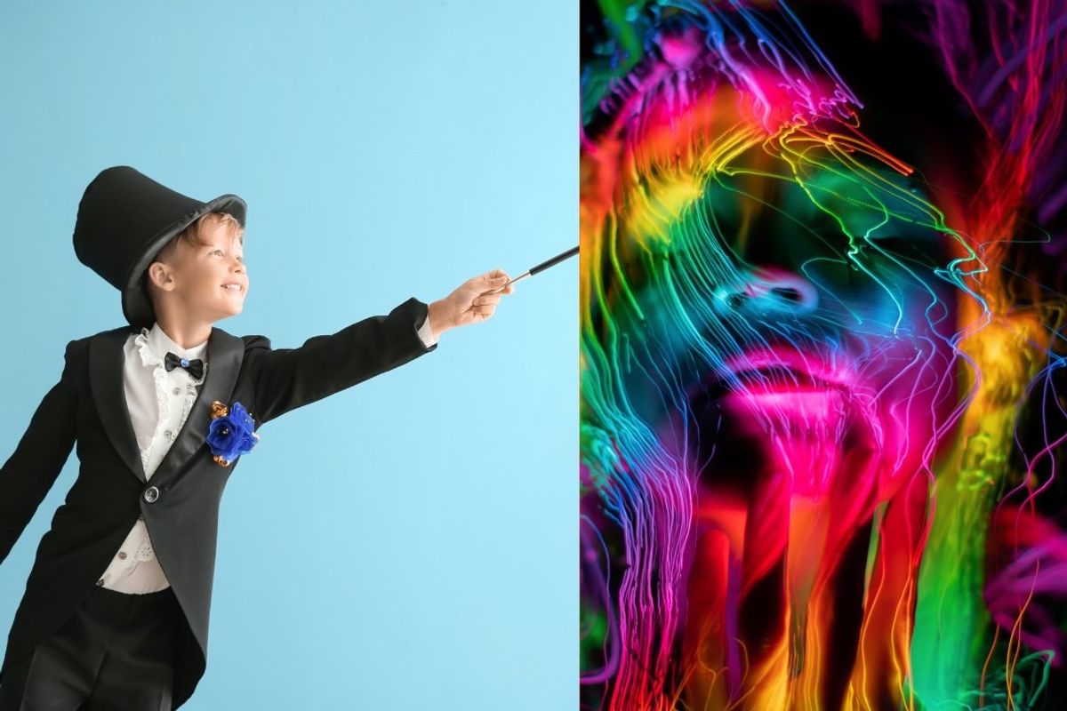 magic, glow room, glow paint, art