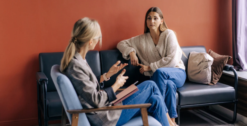 therapist, therapy, psychologist, female therapist, therapy office