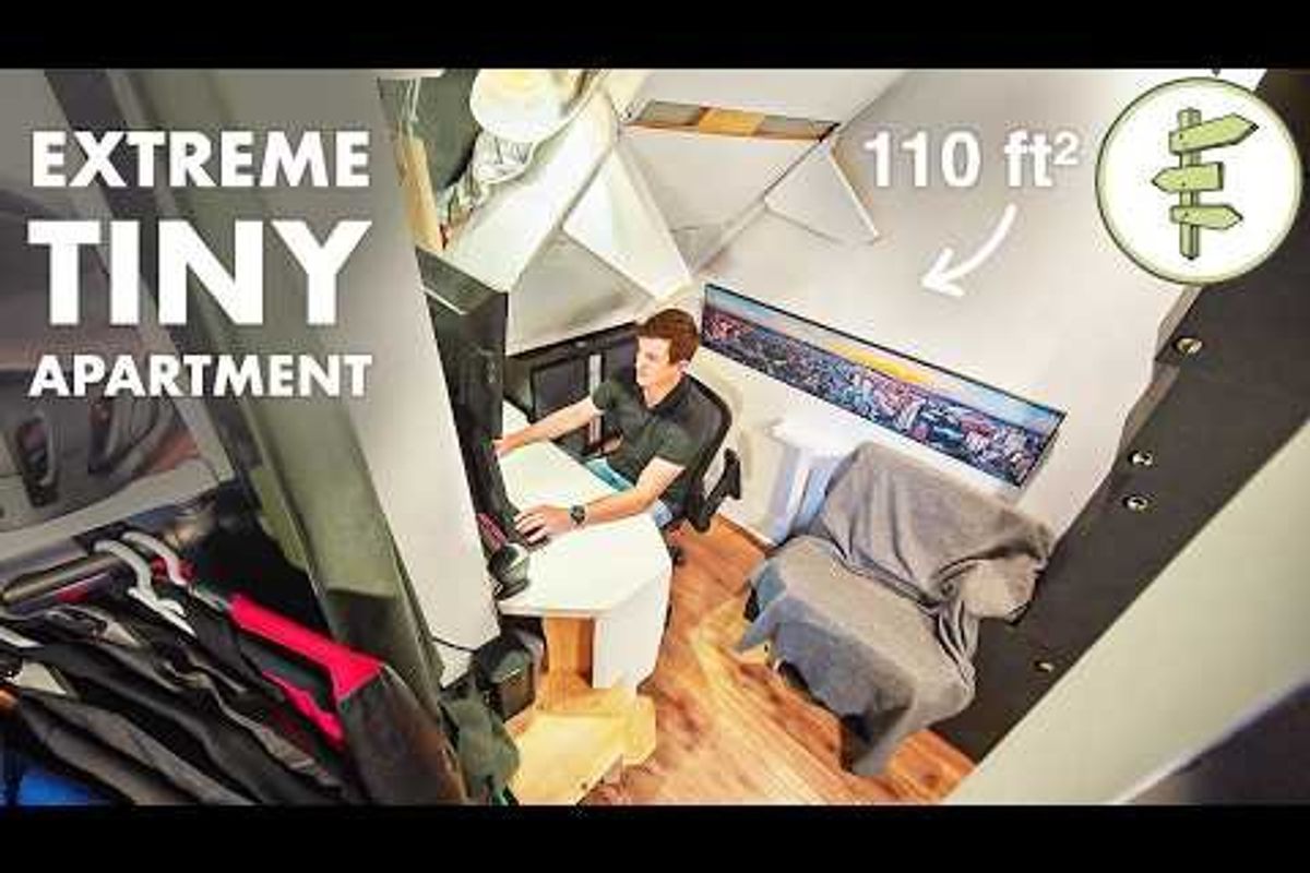 micro apartment, tiny home, small living space, organization, custom furniture