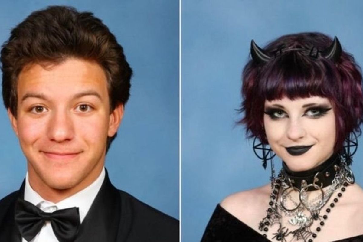 high school, goth, yearbook photos, salutatorian, goth makeup