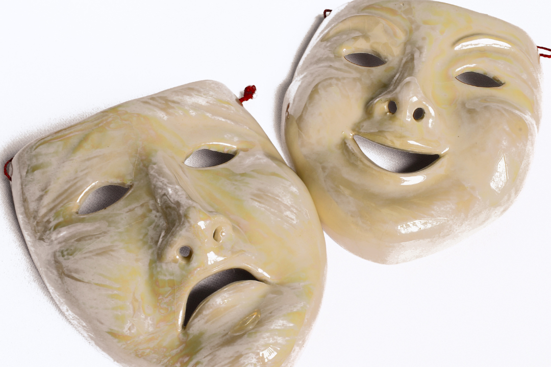 masks, sad, stuck, emotional, overwhelmed