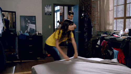 make the bed, making the bed, making bed gif, organized room, bed made
