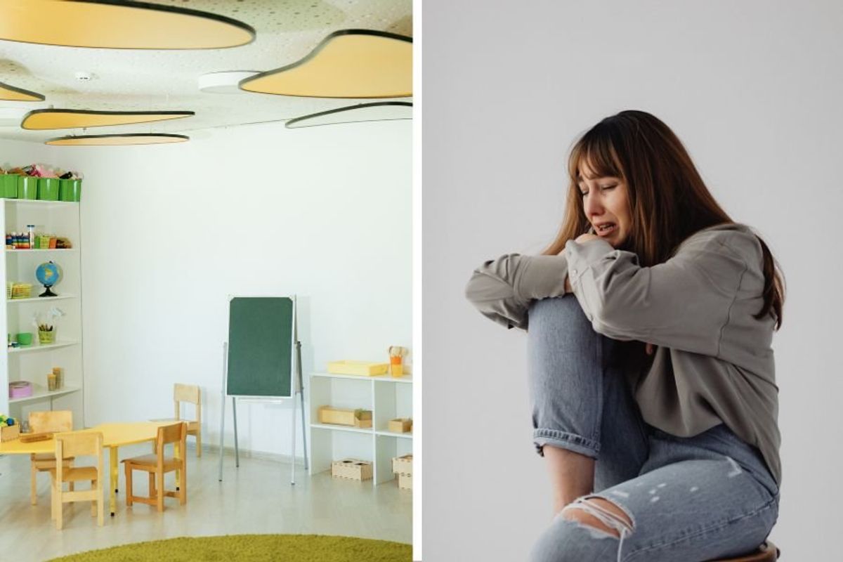 teacher; teacher pay; low pay; teachers; mom cries; undecorated classroom; back to school