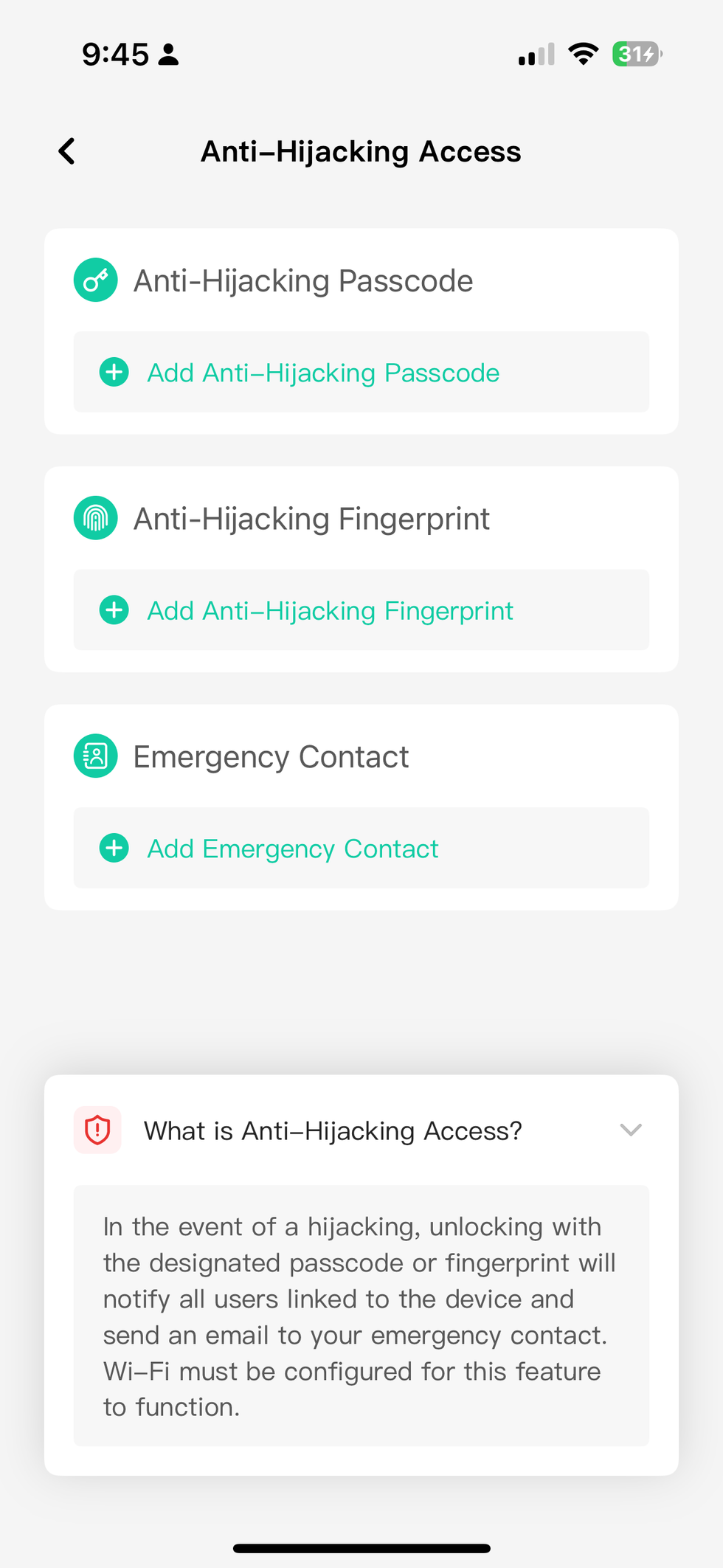 Desloc D110 plus comes with anti-hijacking access