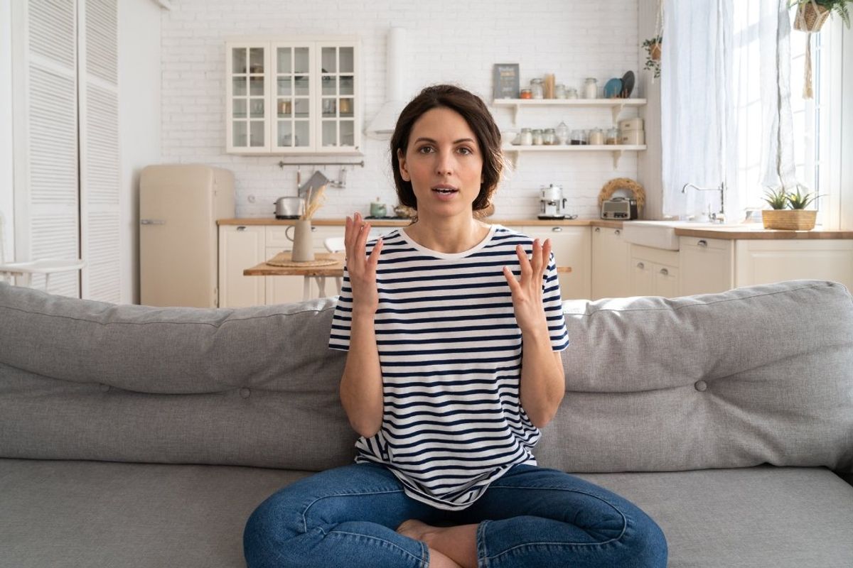 woman, talking to one's self, self regulation, adhd, mental health