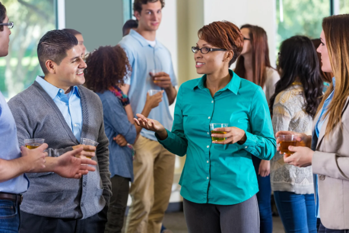 party, first impression, introduction, woman talking, get together, event, drinks