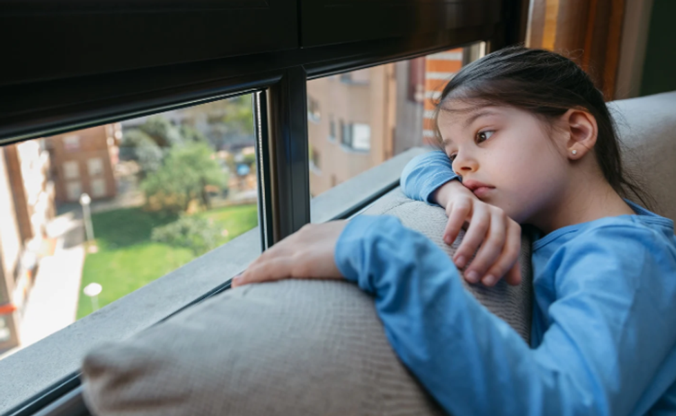 sad child, sheltered child, girl at window, depression, helicopter parent, stuck inside