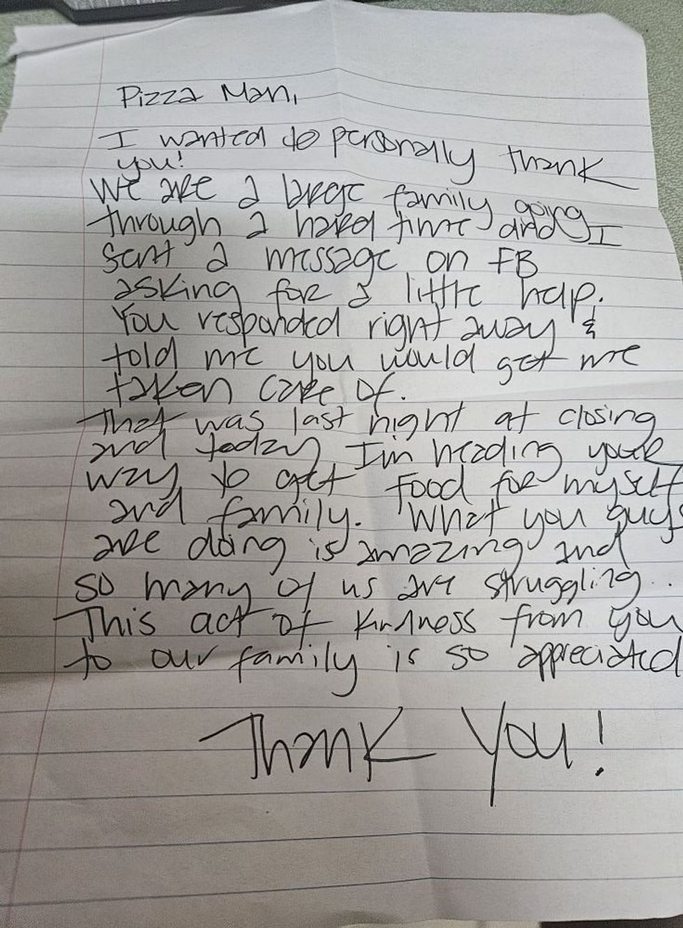 heights pizza man, pizza, pizza delivery, pizza near me, kindness, free pizza