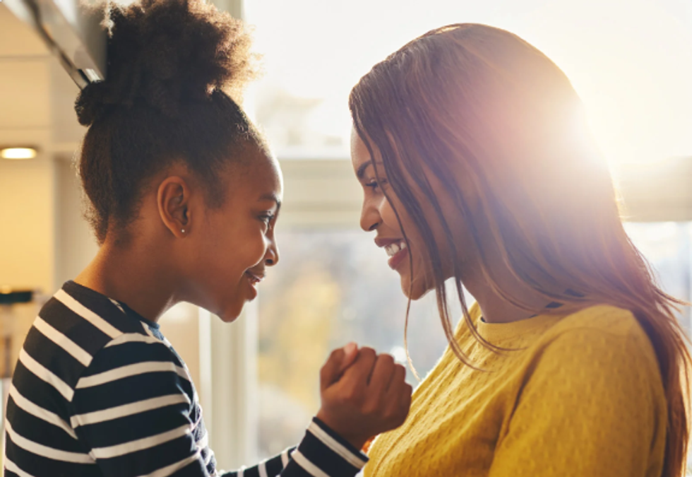mother and daughter, happy mom, happy daughter, smiling little girl, bonding, parents